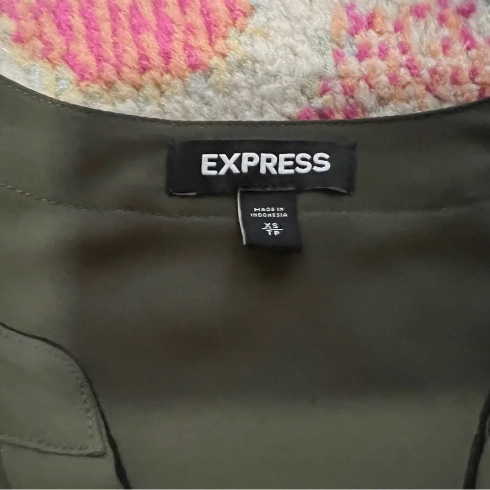Express Olive Green Top Extra Small XS